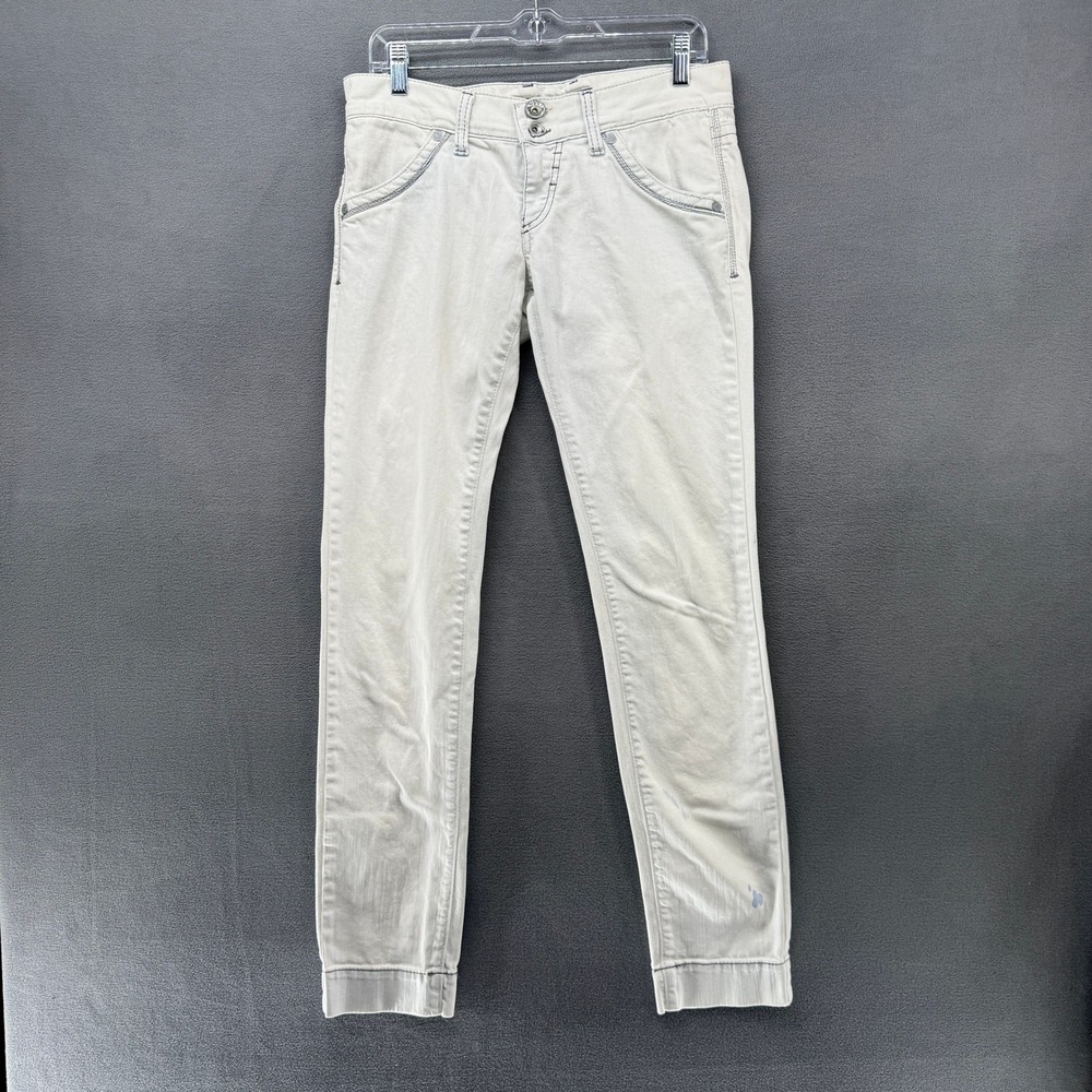Miss Sixty Pants Binky Made in Italy Low Rise Skinny Off White Cream Size 30 Y2K